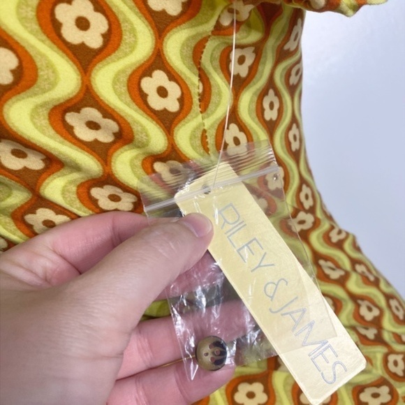 Riley & James floral button down retro dress size M NEW - Picture 5 of 12